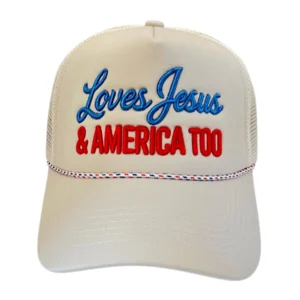 Loves Jesus and America Too Trucker Hat